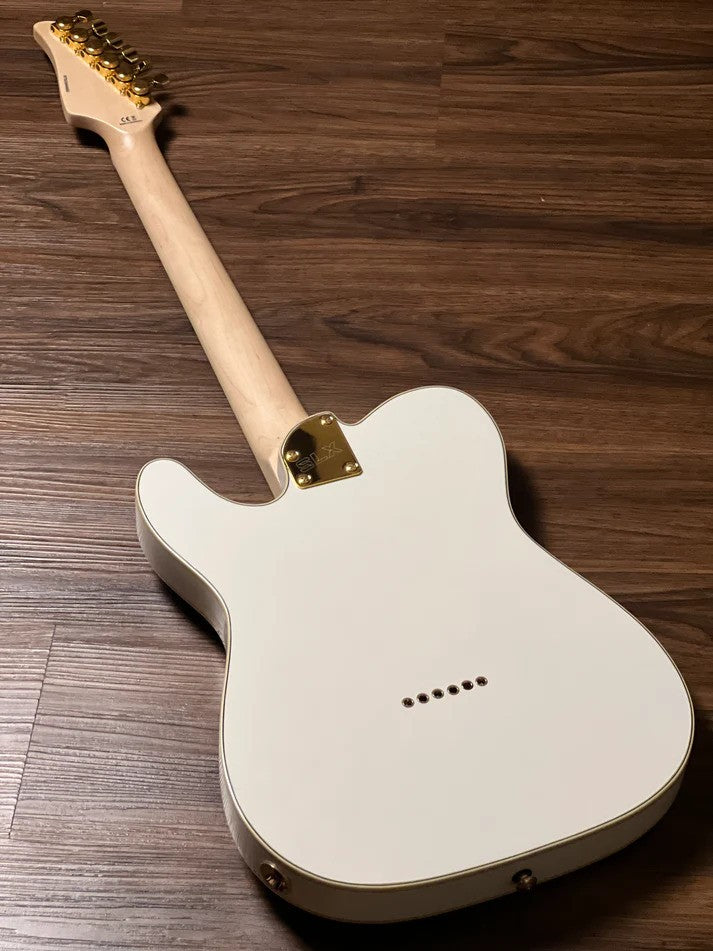 SLX Raven Thinline Super Deluxe in Olympic White with Rosewood FB and Gold Hardware