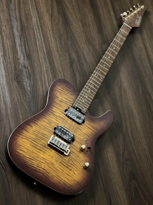 SLX Raven Modern Pro 24 HH in Tiger Eye Burst with Roasted Maple FB
