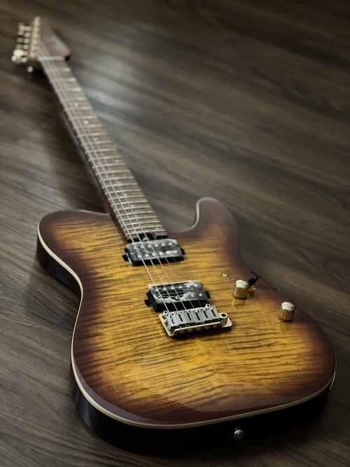 SLX Raven Modern Pro 24 HH in Tiger Eye Burst with Roasted Maple FB