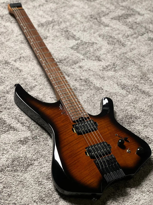 SLX Raptor Model A Headless with Flame Top in Tiger Eye Burst