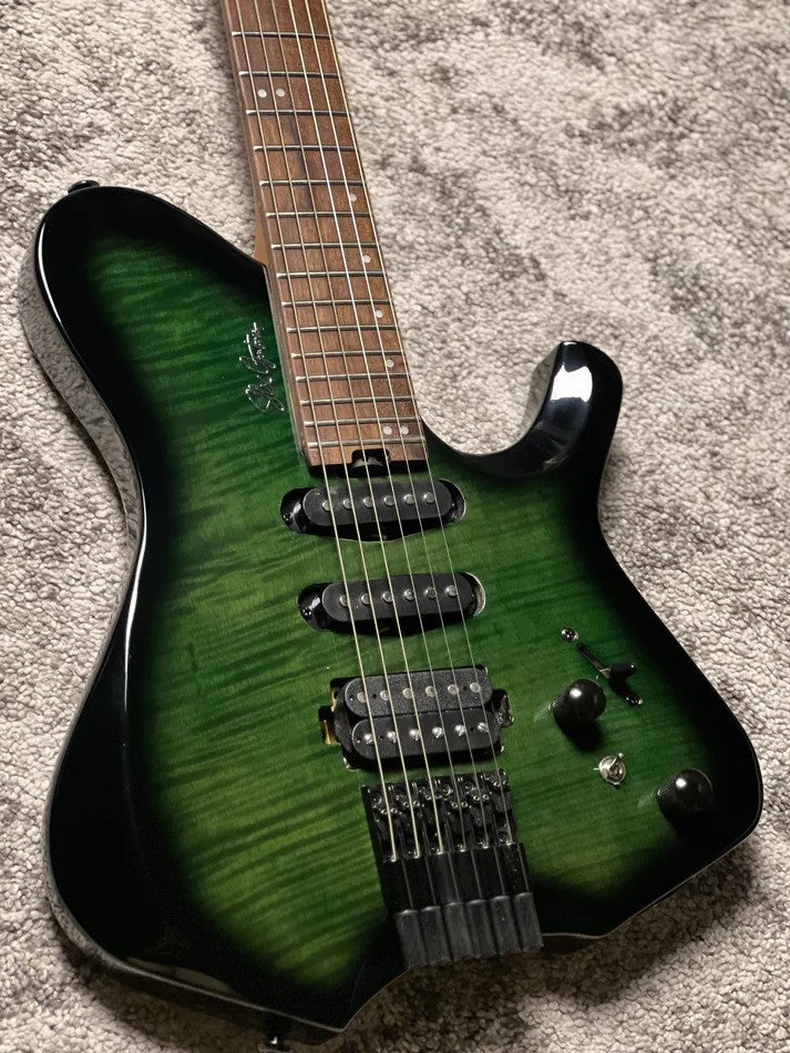 SLX Raptor Model B Headless with Flame Top in Green Burst