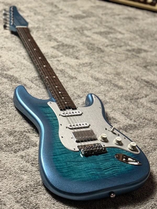 SLX Hawk Classic 22 HSS in Ice Blue Metallic Flame with Rosewood FB Limited Edition