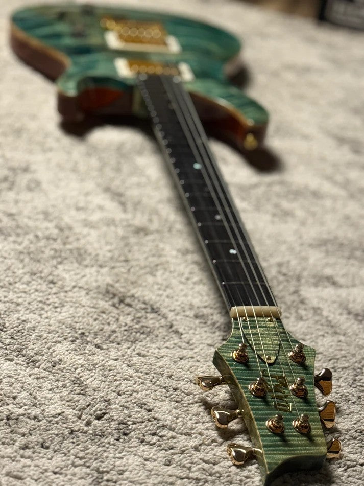 SLX Imperial 24 HH with 5A Solid Flame Top in Trampas Green with Gold Hardware