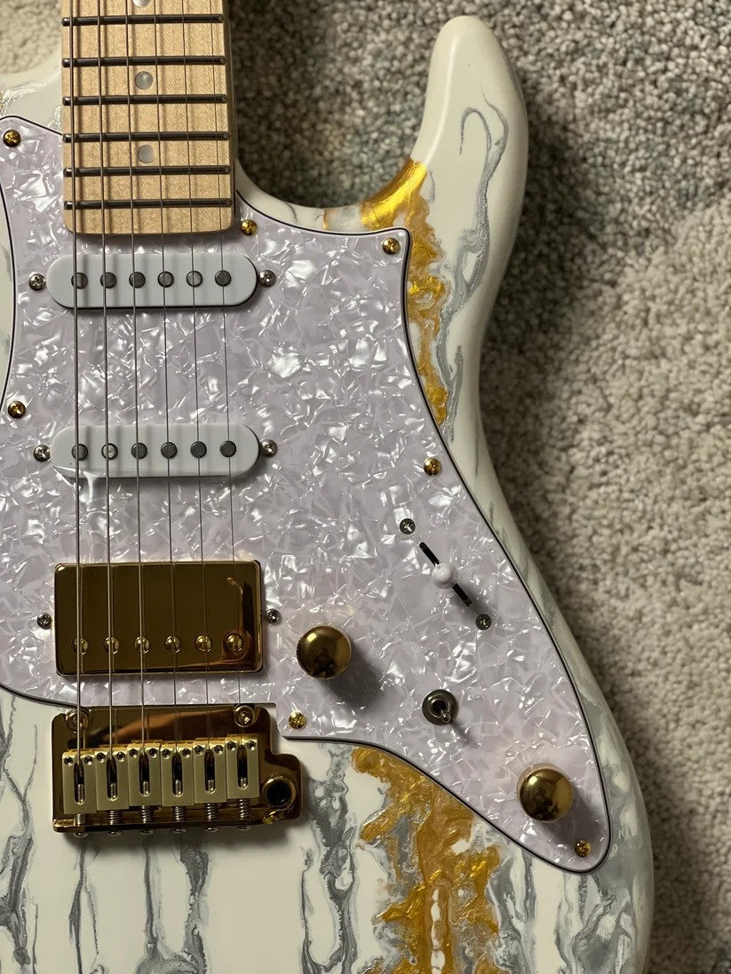 SLX X Dhatarattha Custom DST in White Shmear with Maple FB