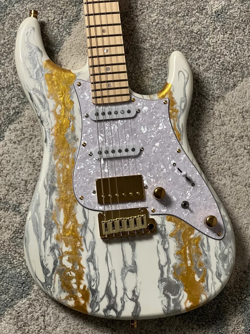 SLX X Dhatarattha Custom DST in White Shmear with Maple FB