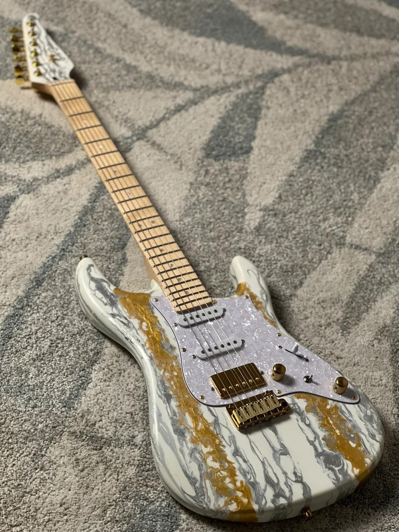 SLX X Dhatarattha Custom DST in White Shmear with Maple FB