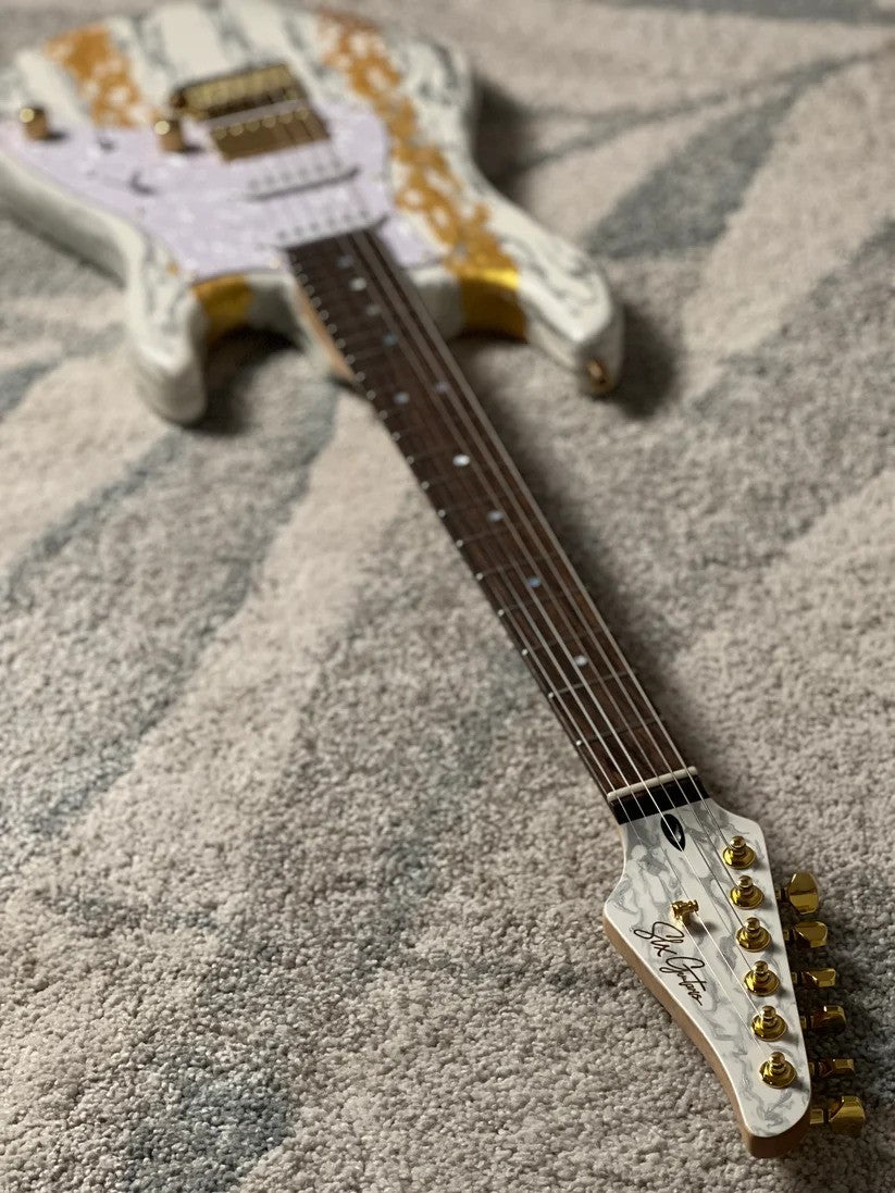 SLX X Dhatarattha Custom DST in White Shmear with Rosewood FB