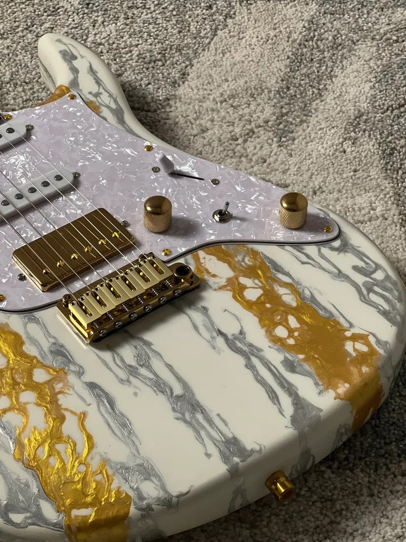 SLX X Dhatarattha Custom DST in White Shmear with Rosewood FB