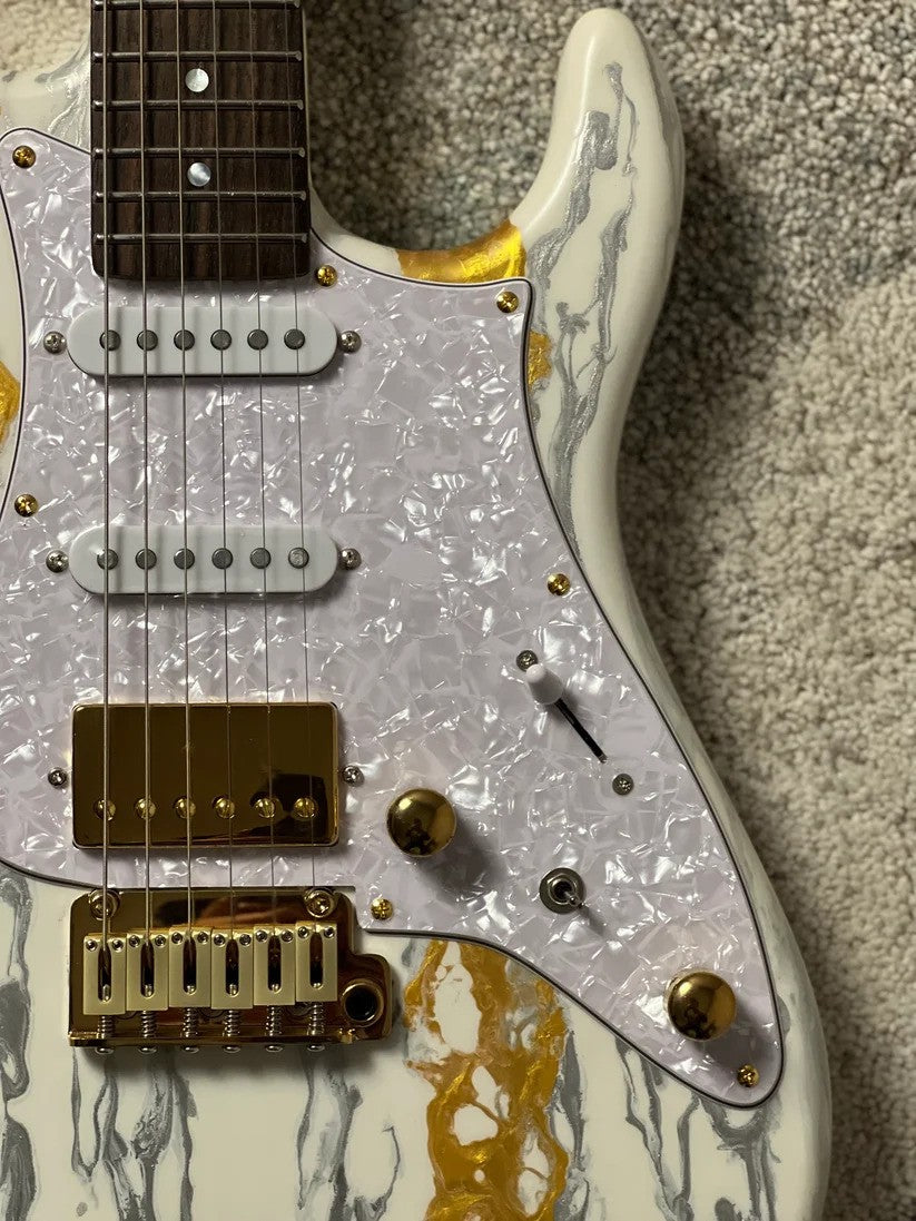 SLX X Dhatarattha Custom DST in White Shmear with Rosewood FB