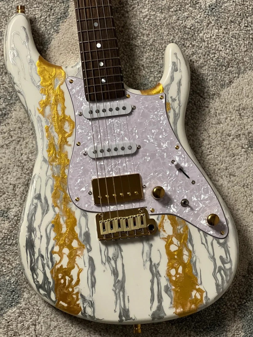SLX X Dhatarattha Custom DST in White Shmear with Rosewood FB