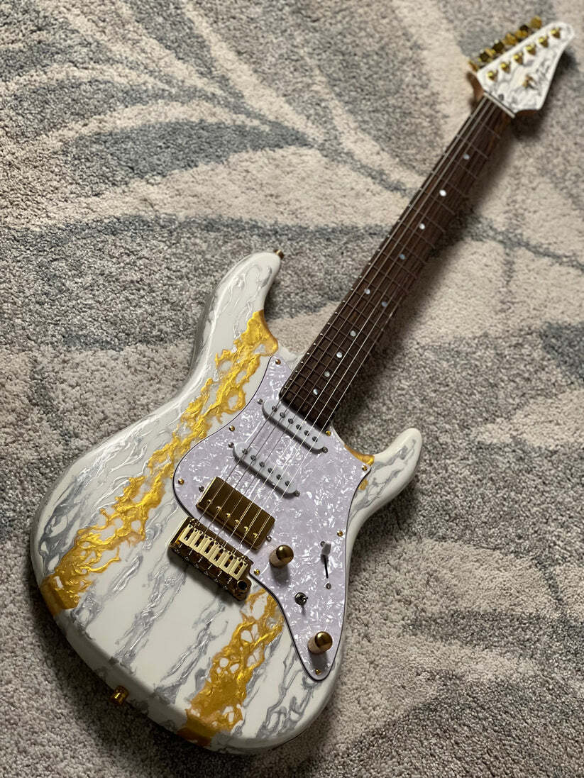 SLX X Dhatarattha Custom DST in White Shmear with Rosewood FB