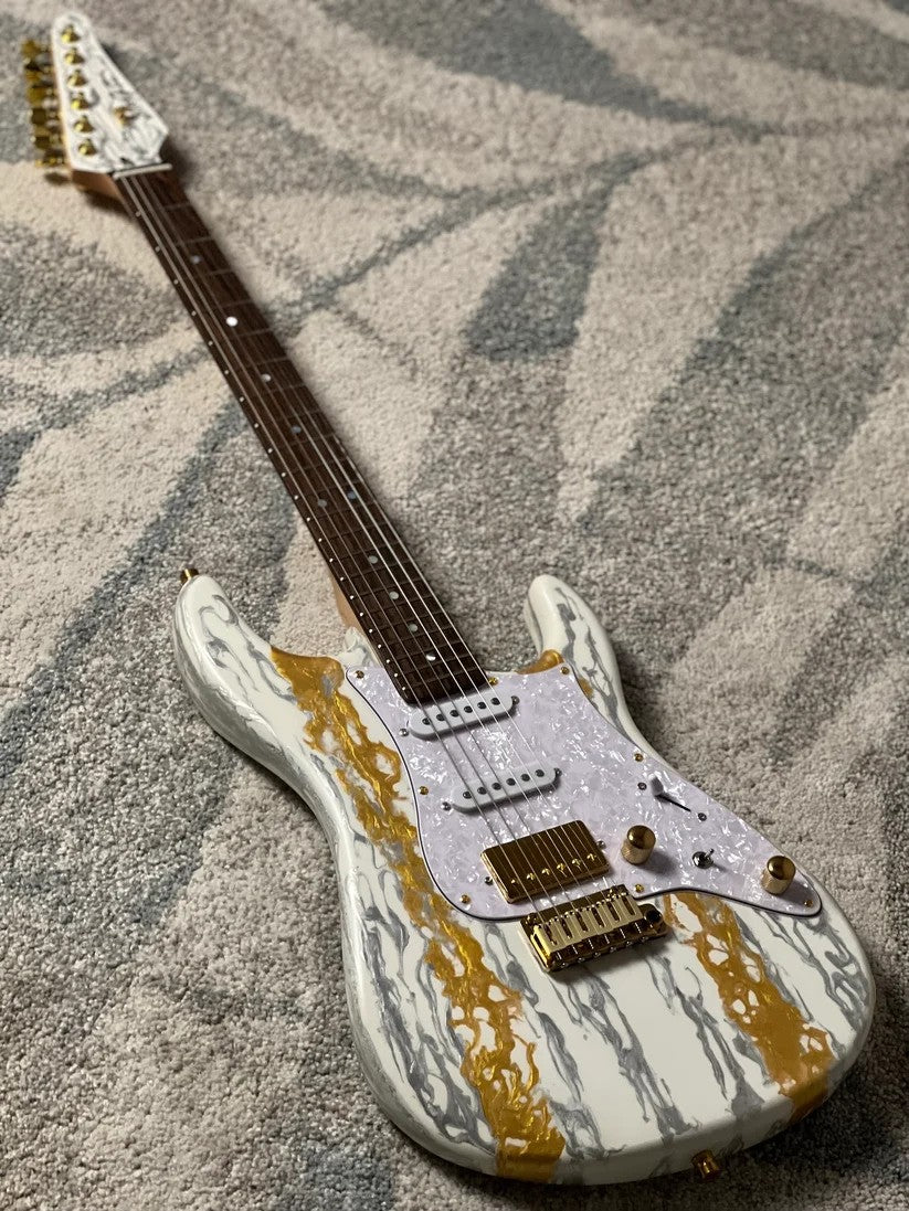 SLX X Dhatarattha Custom DST in White Shmear with Rosewood FB
