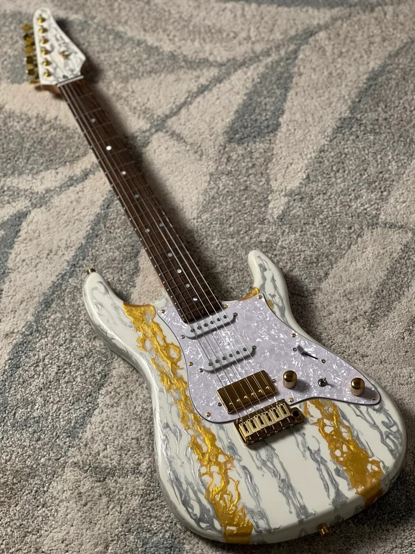 SLX X Dhatarattha Custom DST in White Shmear with Rosewood FB