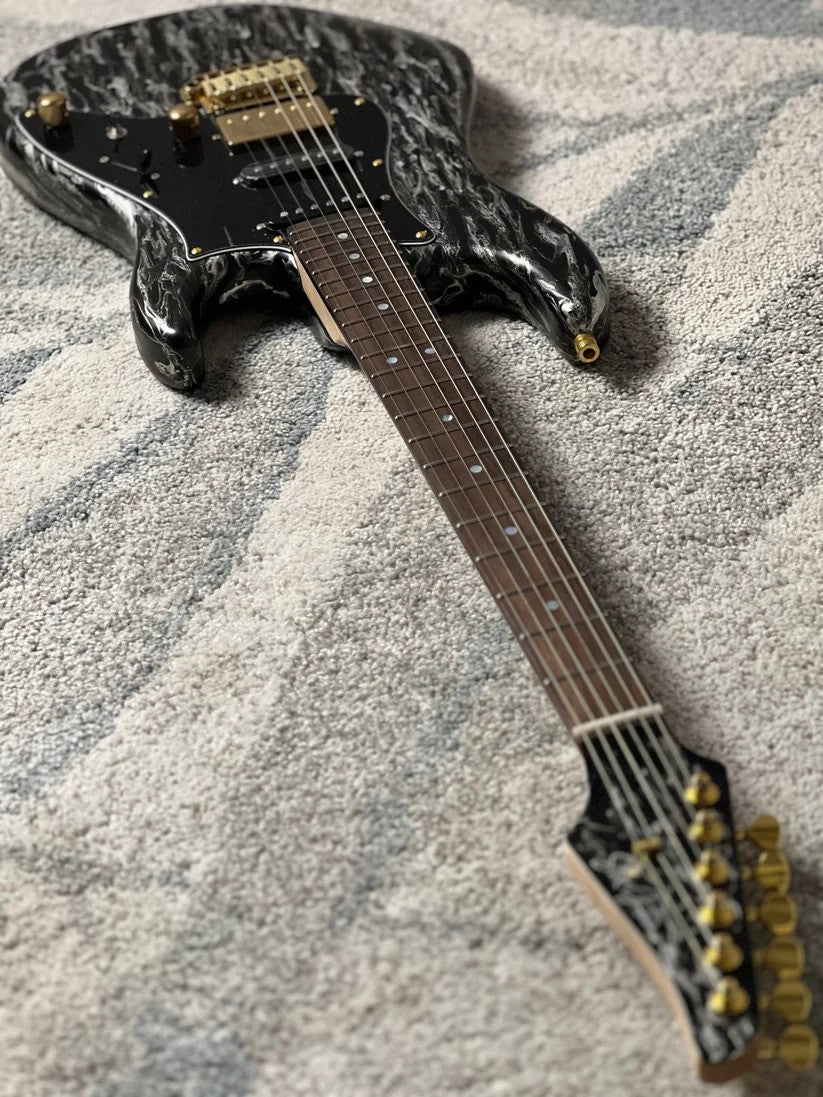 SLX X Dhatarattha Custom DST in Black Shmear with Rosewood FB