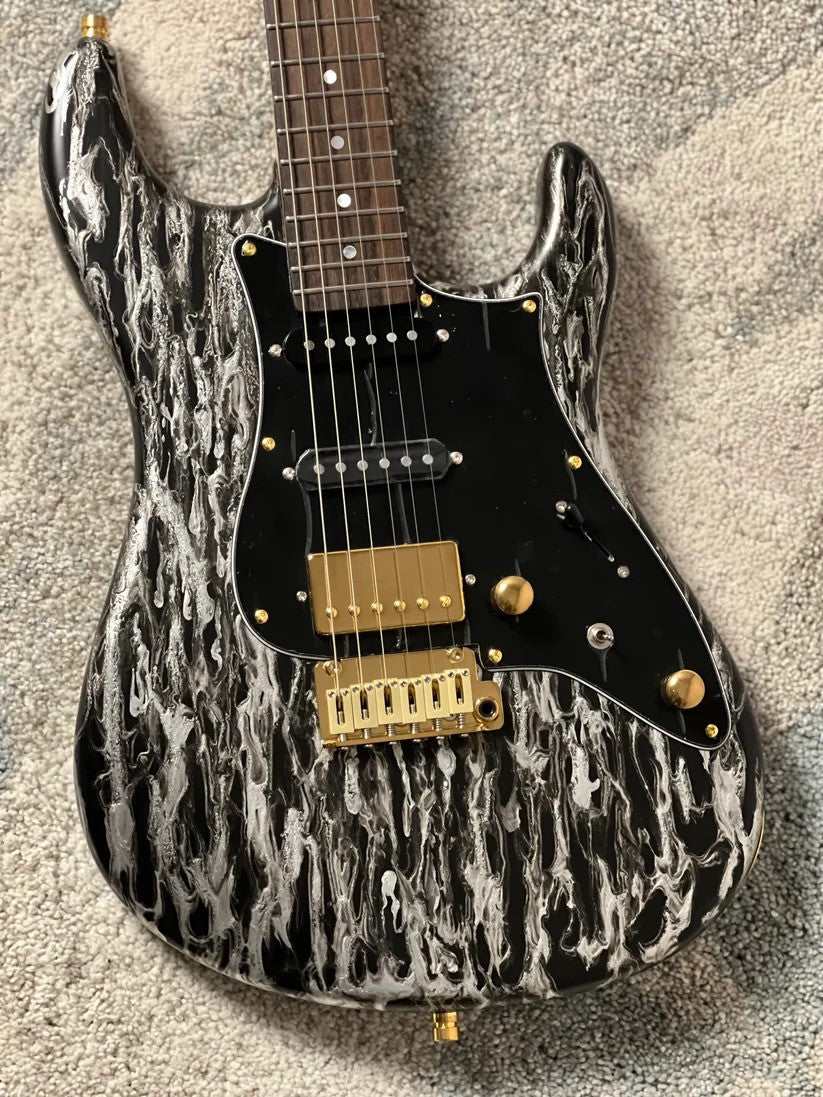 SLX X Dhatarattha Custom DST in Black Shmear with Rosewood FB