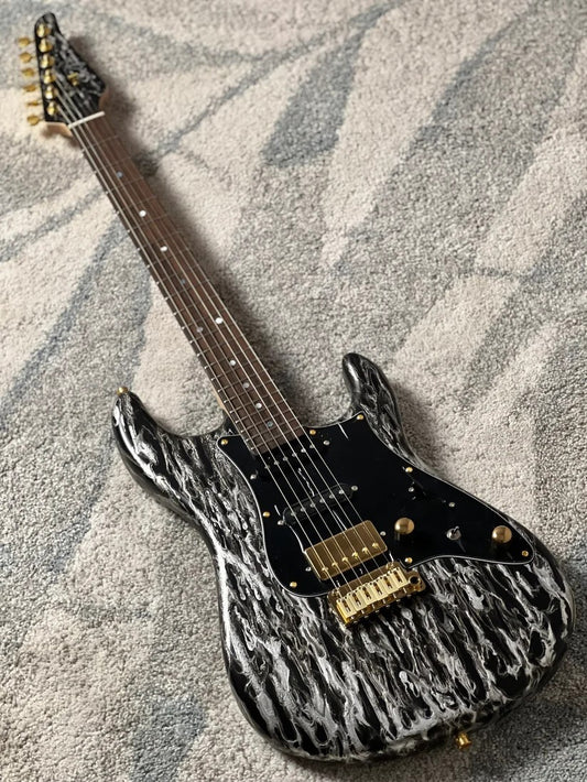 SLX X Dhatarattha Custom DST in Black Shmear with Rosewood FB