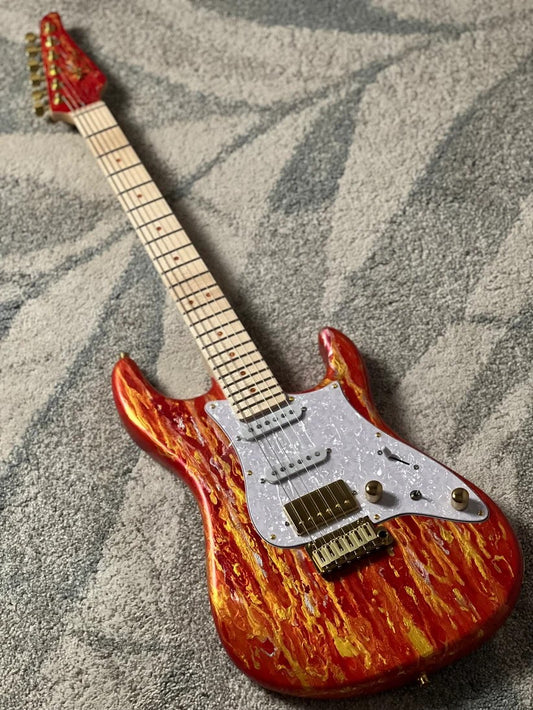SLX X Dhatarattha Custom DST in Fire Shmear with Maple FB