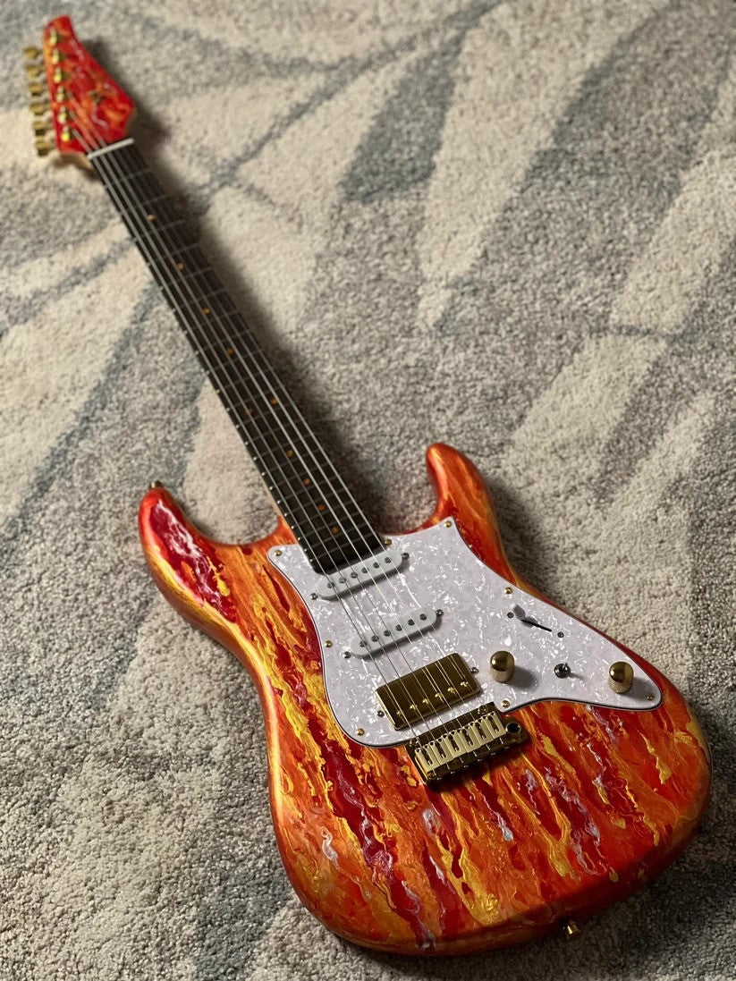 SLX X Dhatarattha Custom DST in Fire Shmear with Rosewood FB
