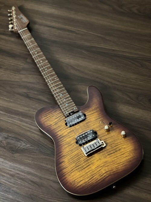 SLX Raven Modern Pro 24 HH in Tiger Eye Burst with Roasted Maple FB